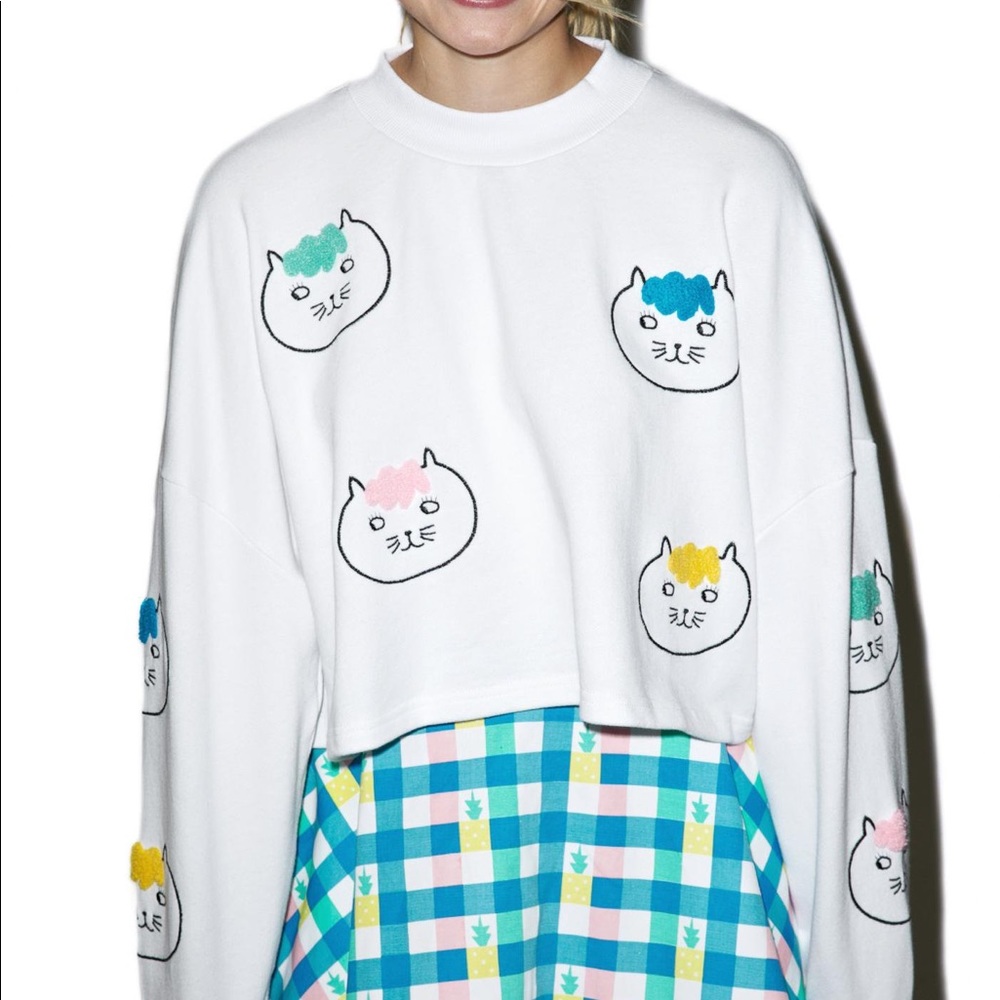 Found Lazy Oaf Hairy cat sweatshirt sweater